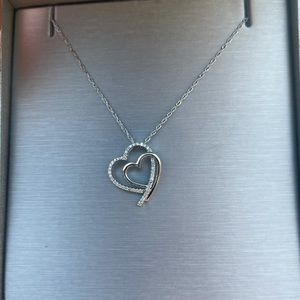 Zales diamond and silver necklace